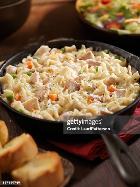 creamy tuna and pasta dinner - macaroni salad stock pictures, royalty-free photos & images