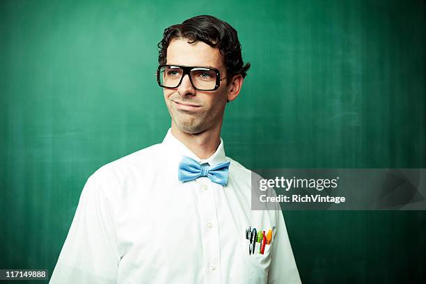 portrait of a nerd - bow tie stock pictures, royalty-free photos & images