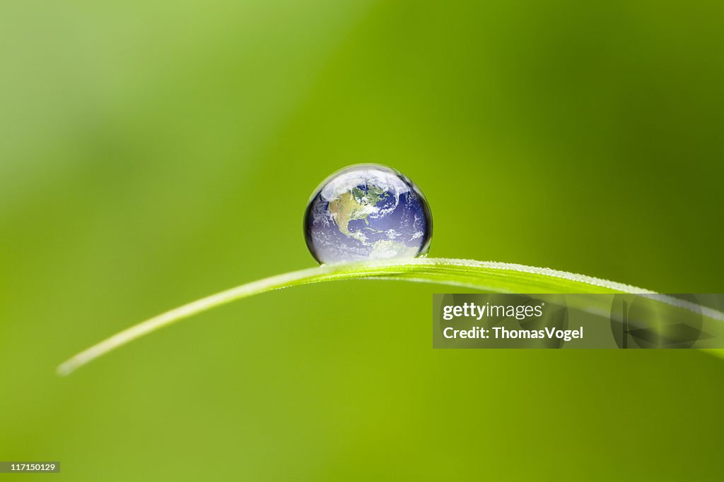 Small Earth North America. Nature Water Environment Green Drop World