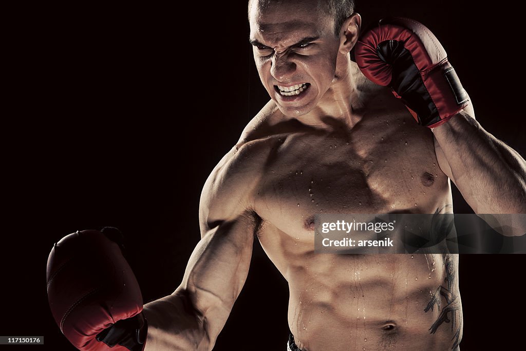 Young Man Shadow Boxing