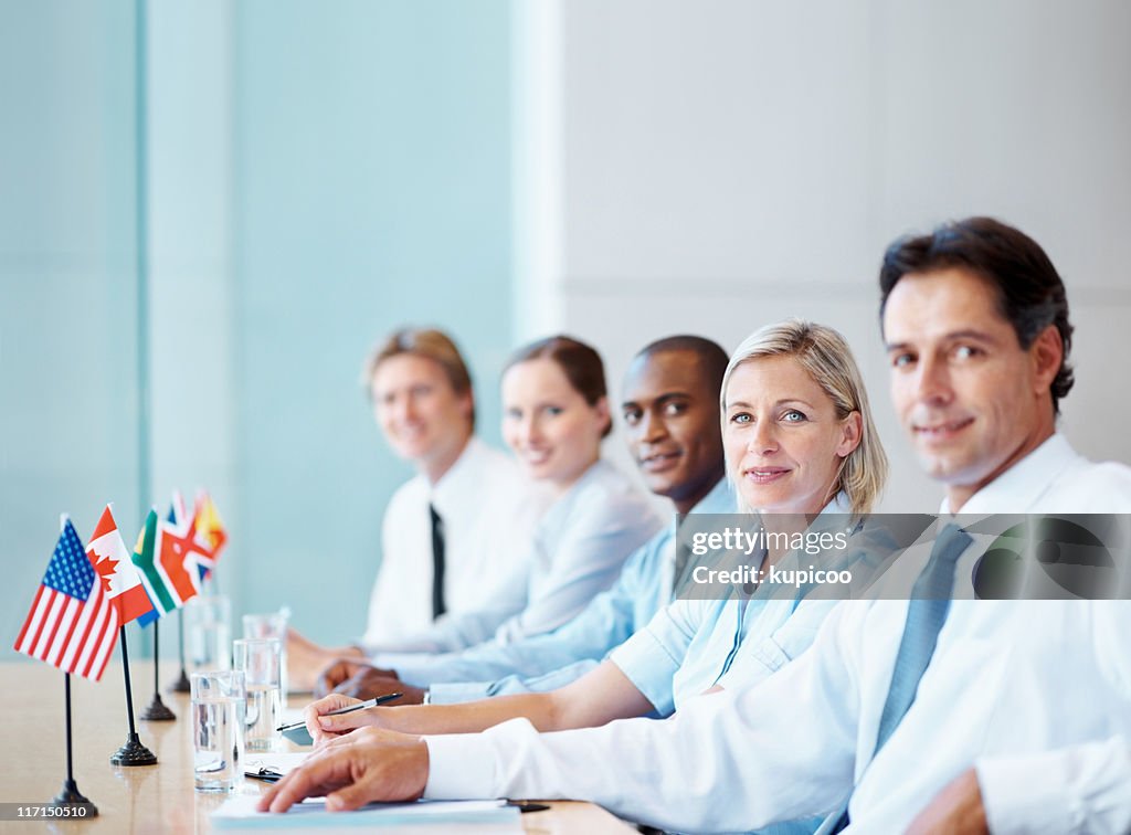 Equipa Global em uma reunião