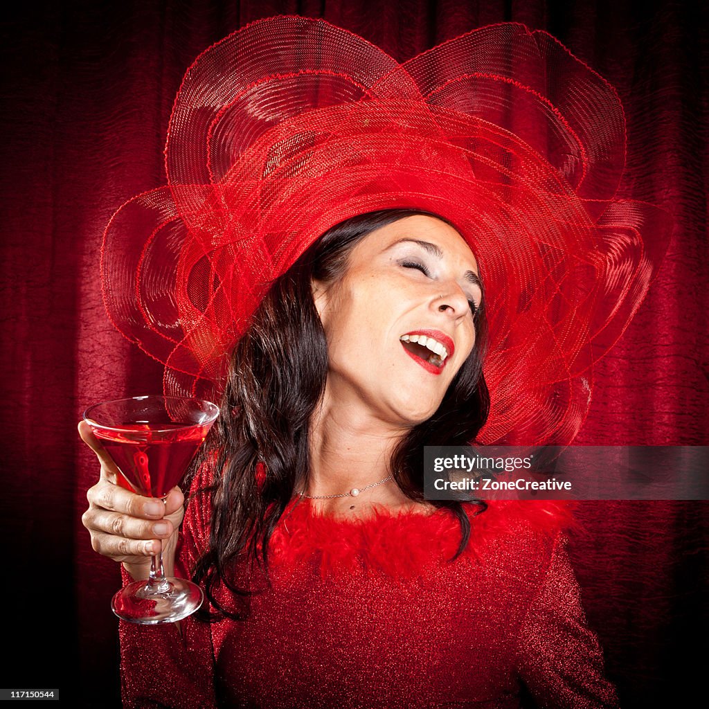 Beautiful woman in red