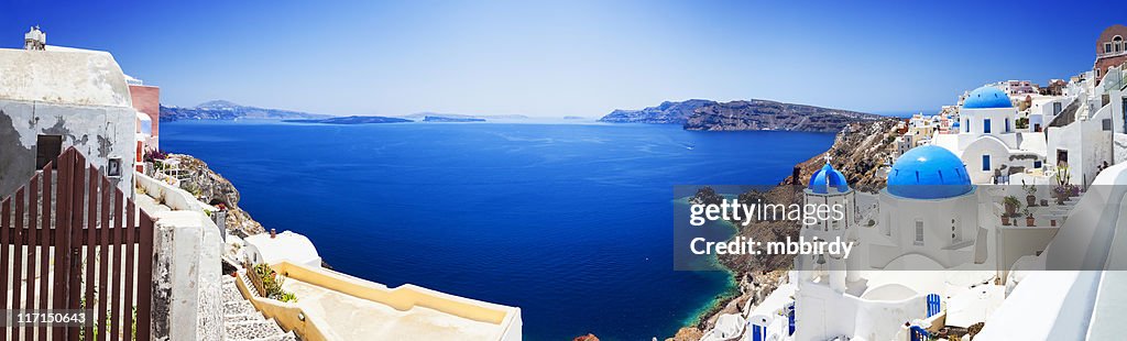 Caldera-Santorini mit berühmten Kirchen (XXXL panorama