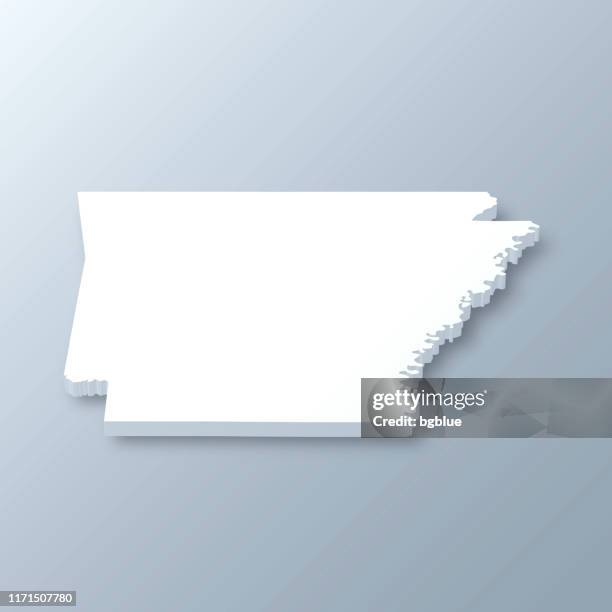 arkansas 3d map on gray background - little rock arkansas stock illustrations