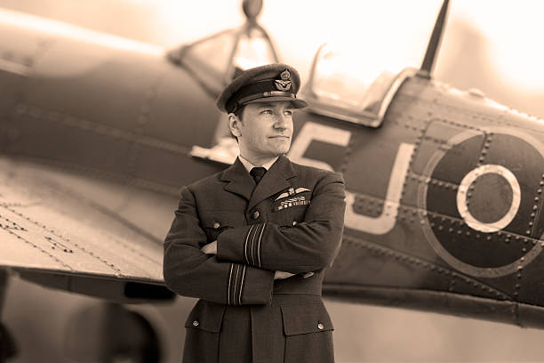 wwii fighter piloto - segunda guerra mundial fotografías e imágenes de stock