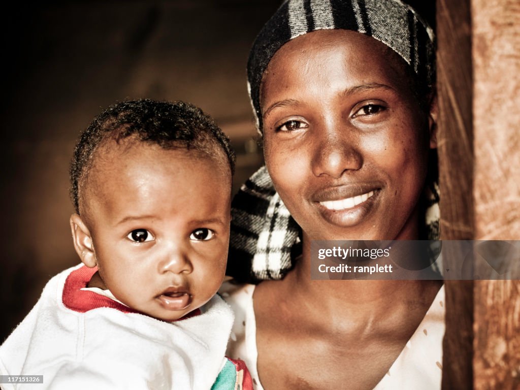 Africana madre e bambino