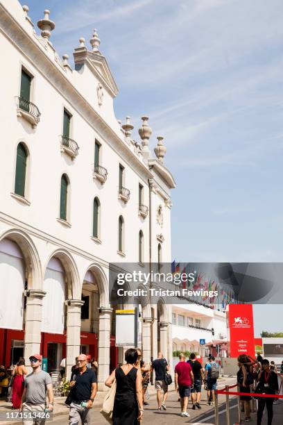 People walk down the area near the Palazzo del Cinema and red carpet as Jaeger-LeCoultre sponsors the 76th Venice Film Festival at on September 01,...