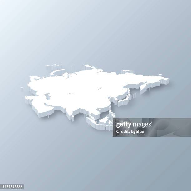 asia 3d map on gray background - southeast asia stock illustrations