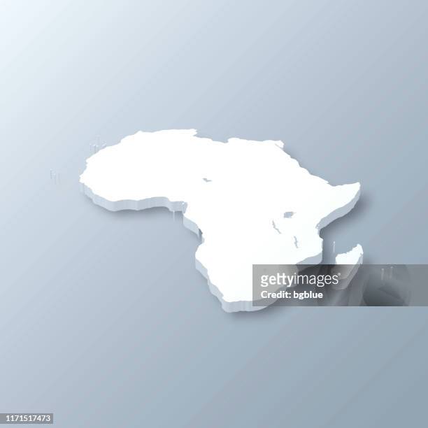 africa 3d map on gray background - africa stock illustrations