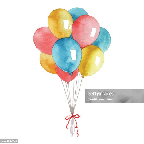 水彩氣球 - balloon 幅插畫檔、美工圖案、卡通及圖標