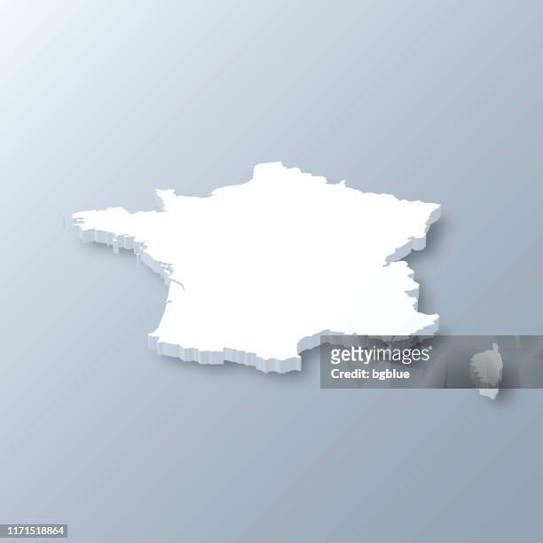 france 3d map on gray background - 3d french stock illustrations