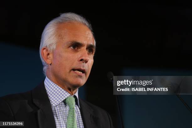 Brexit Party member and London MEP Ben Habib addresses the final event of The Brexit Party's 'We are Ready' tour, in Westminster, central London on...