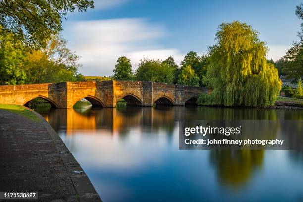 bakewell bridge. historical landmark in bakewell, england - willow stock pictures, royalty-free photos & images