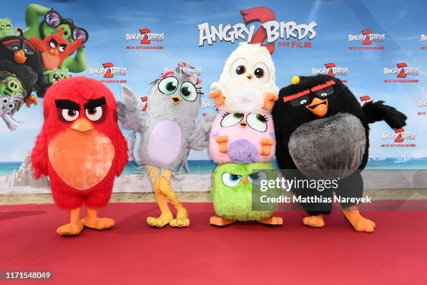 Angry Birds attends the premiere of the movie "Angry Birds 2 - Der Film" at CineStar on September 01, 2019 in Berlin, Germany.