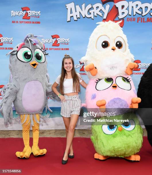 Typisch Kassii attends the premiere of the movie "Angry Birds 2 - Der Film" at CineStar on September 01, 2019 in Berlin, Germany.