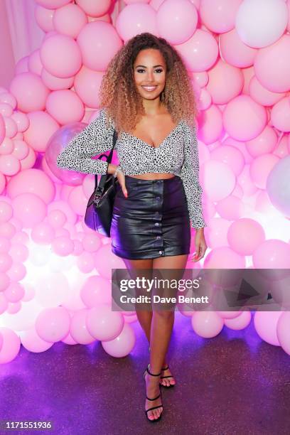 Amber Gill attends the VIP launch of Ariana Grande's 'Thank U, Next' fragrance in Shoreditch on September 27, 2019 in London, England.