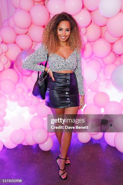 Amber Gill attends the VIP launch of Ariana Grande's 'Thank U, Next' fragrance in Shoreditch on September 27, 2019 in London, England.