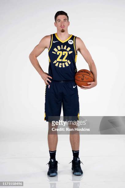 Leaf of the Indiana Pacers poses for a portrait during media day on September 27, 2019 at Bankers Life Fieldhouse in Indianapolis, Indiana. NOTE TO...