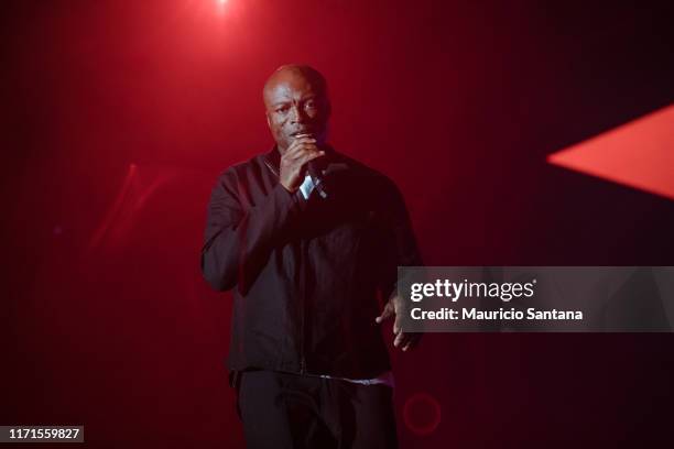 Seal performs live on stage during first day of Rock In Rio Music Festival at Cidade do Rock on September 27, 2019 in Rio de Janeiro, Brazil.