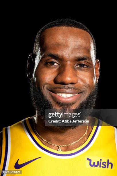 LeBron James of the Los Angeles Lakers poses for a portrait during media day on September 27, 2019 at the UCLA Health Training Center in El Segundo,...