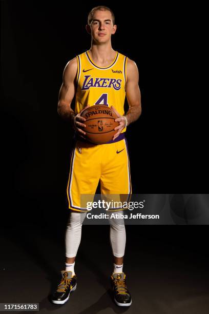 Alex Caruso of the Los Angeles Lakers poses for a portrait during media day on September 27, 2019 at the UCLA Health Training Center in El Segundo,...