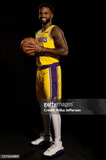 Troy Daniels of the Los Angeles Lakers poses for a portrait during media day on September 27, 2019 at the UCLA Health Training Center in El Segundo,...