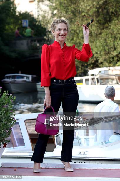 Isabella Ragonese is seen arriving at the 76th Venice Film Festival on September 01, 2019 in Venice, Italy.