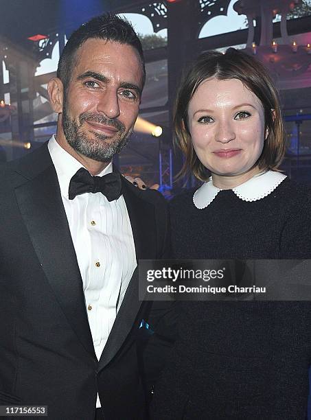 Actress Emily Browning and Designer Marc Jacobs attend the 25th amfAR Inspiration Gala at Pavillon Gabriel on June 23, 2011 in Paris, France.