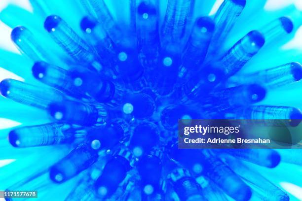 abstract spiky blue sphere - protruding stock pictures, royalty-free photos & images