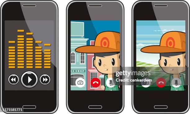 video call - camera viewfinder stock illustrations