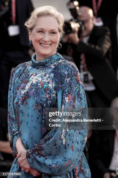 Meryl Streep walks the red carpet ahead of the "The Laundromat" screening during the 76th Venice Film Festival at Sala Grande on September 01, 2019...