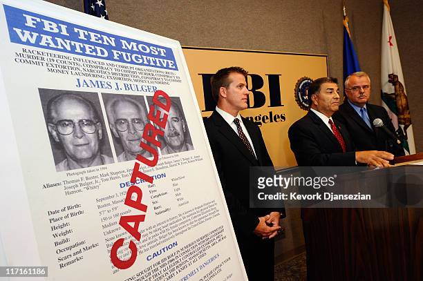 Steven Martinez, FBI assistant director in charge in Los Angeles, Douglas Price, FBI Assistant Special Agent in Charge, and LAPD Deputy Chief,David...