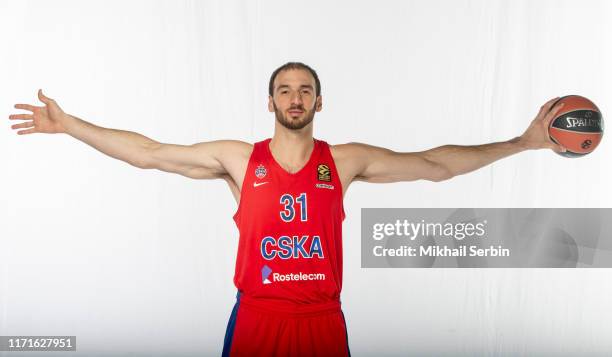 Kosta Koufos, #31 poses during the CSKA Moscow - 2019/2020 Turkish Airlines EuroLeague Media Day at USH CSKA on September 26, 2019 in Moscow, Russia.