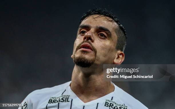 Fagner of Corinthians in action during a match between Corinthians and Palmeiras for the Brasileirao Series A 2019 at Arena Corinthians on September...