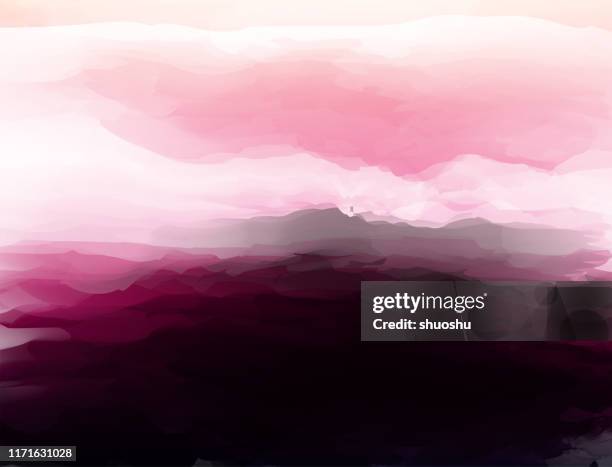 vector of mountain cloudy landscape pattern background - high visibility stock illustrations