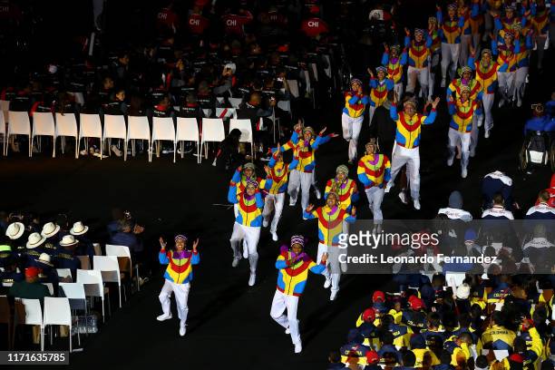 Artists dance during the closing ceremony of Lima 2019 Para Pan American Games at Athletics Stadium of Villa Deportiva Nacional on September 01, 2019...