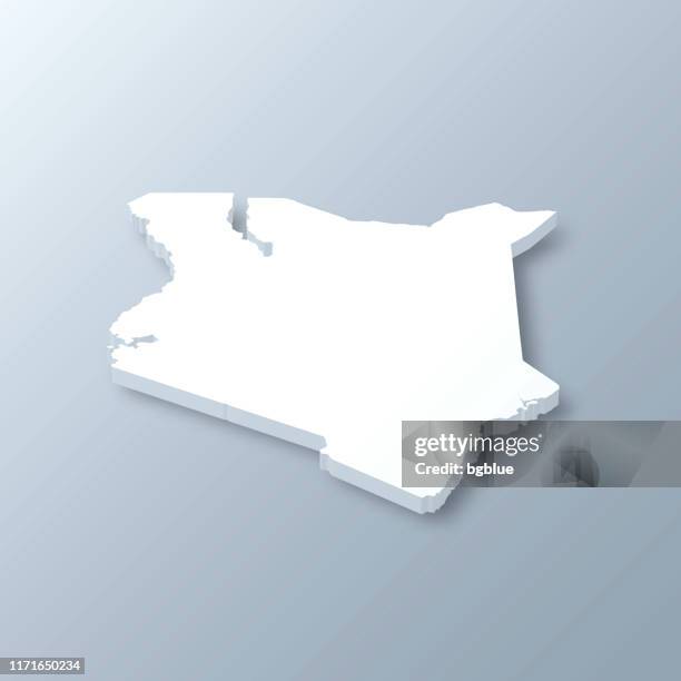 kenya 3d map on gray background - kenya stock illustrations
