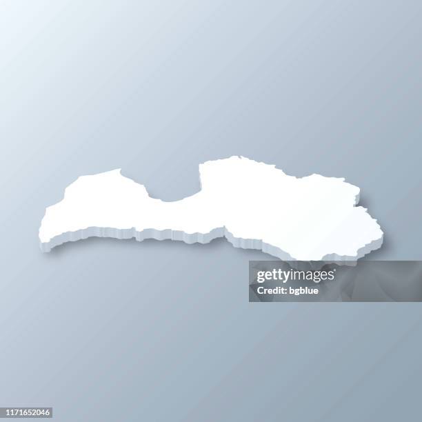 latvia 3d map on gray background - riga stock illustrations