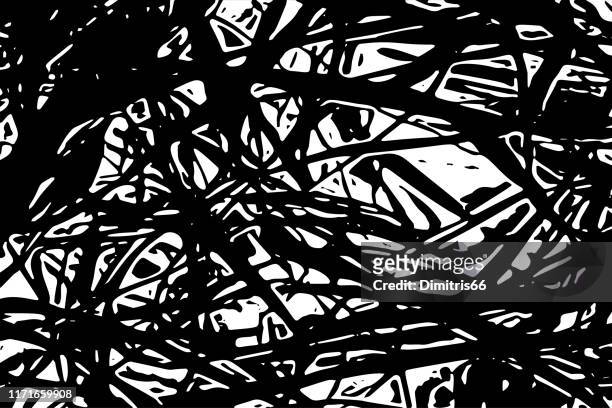 abstrakte formen schwarz-weißer hintergrund - hay stock-grafiken, -clipart, -cartoons und -symbole