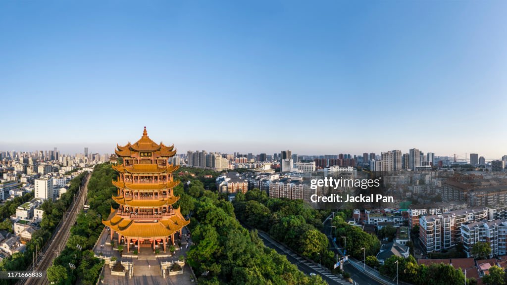 Yellow Crane Tower at dusk