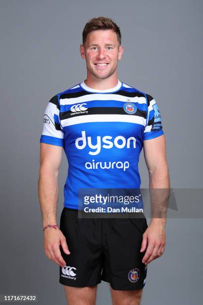 Will Chudley of Bath poses during the Bath Rugby Squad Photo Call at Farleigh House on August 22, 2019 in Bath, England.