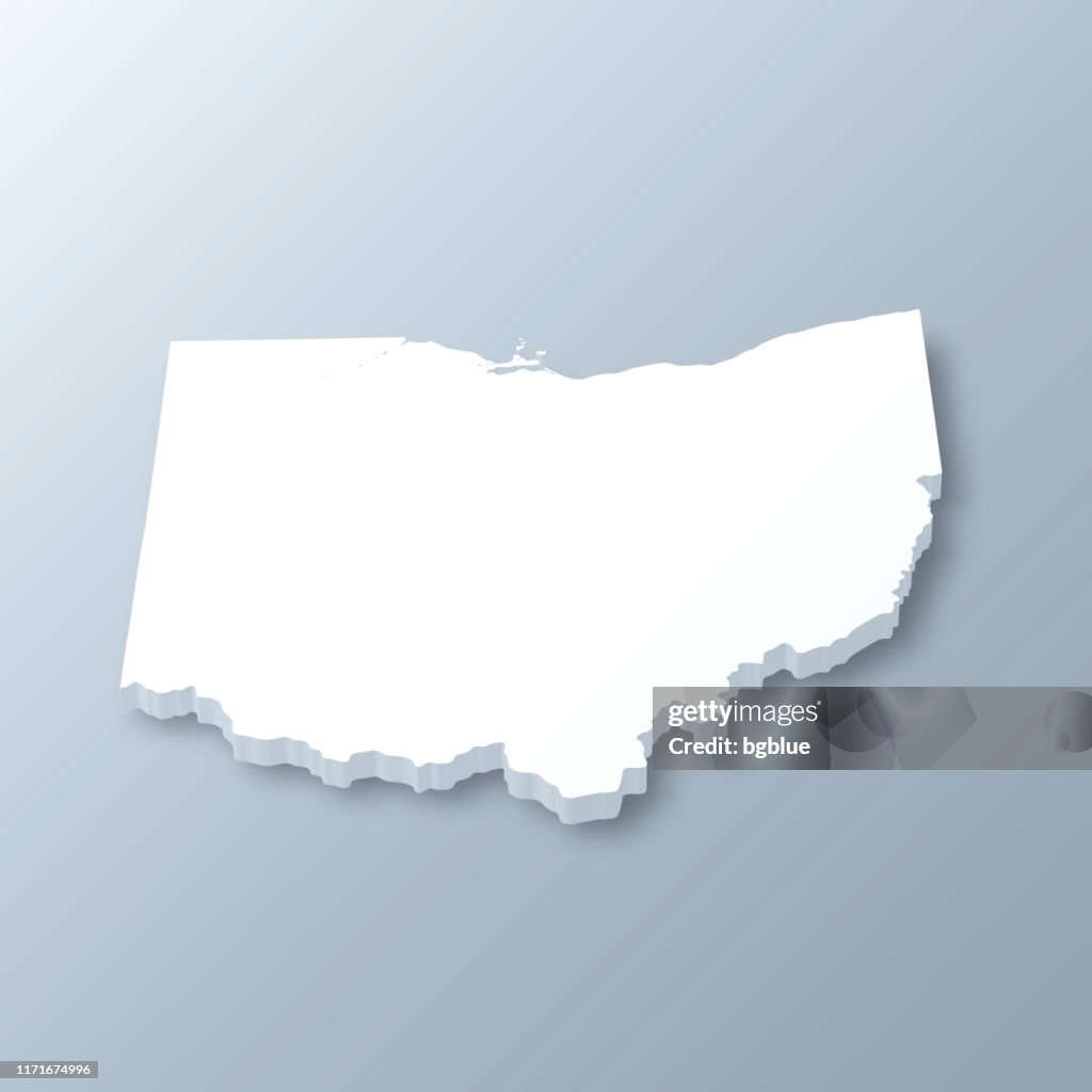 Ohio Layered Map Ohio 3d Map On Gray Background High-Res Vector Graphic - Getty Images