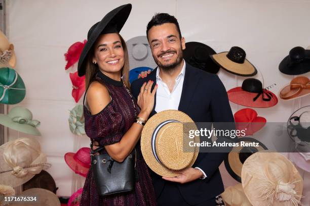 Jana Ina Zarella and Giovanni Zarrella attend the 147th "Longines Grosser Preis von Baden" on September 01, 2019 in Baden-Baden, Germany.