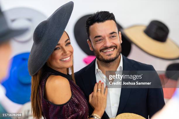 Jana Ina Zarella and Giovanni Zarrella attend the 147th "Longines Grosser Preis von Baden" on September 01, 2019 in Baden-Baden, Germany.