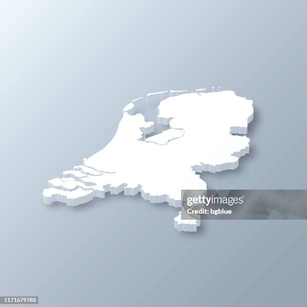 灰色背景上的荷蘭 3d 地圖 - netherlands 幅插畫檔、美工圖案、卡通及圖標