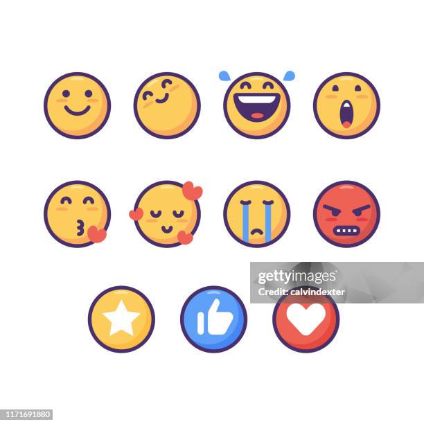 emoticons essential collection - smiley face thumbs up stock illustrations