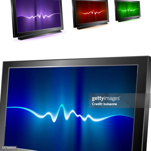 visual displays with abstract waves background - video wall stock illustrations