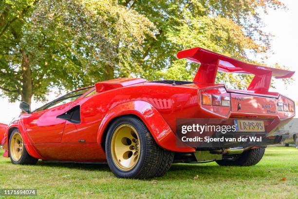 Lamborghini Countach QV iconic Italian sports car on display at the 2019 Concours d'Elegance at palace Soestdijk on August 25, 2019 in Baarn,...