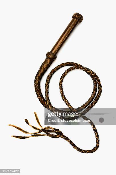 leather whip - zweep stockfoto's en -beelden