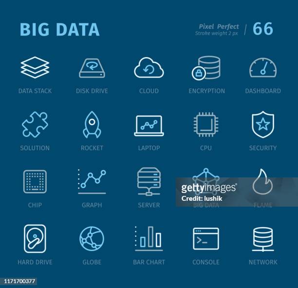 big data - gliederungssymbole mit beschriftungen - identification chart stock-grafiken, -clipart, -cartoons und -symbole